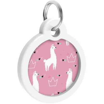 Адресник для тварин WAUDOG Smart ID з QR паспортом "Лами", круг 30 мм (230-0217) Вінниця