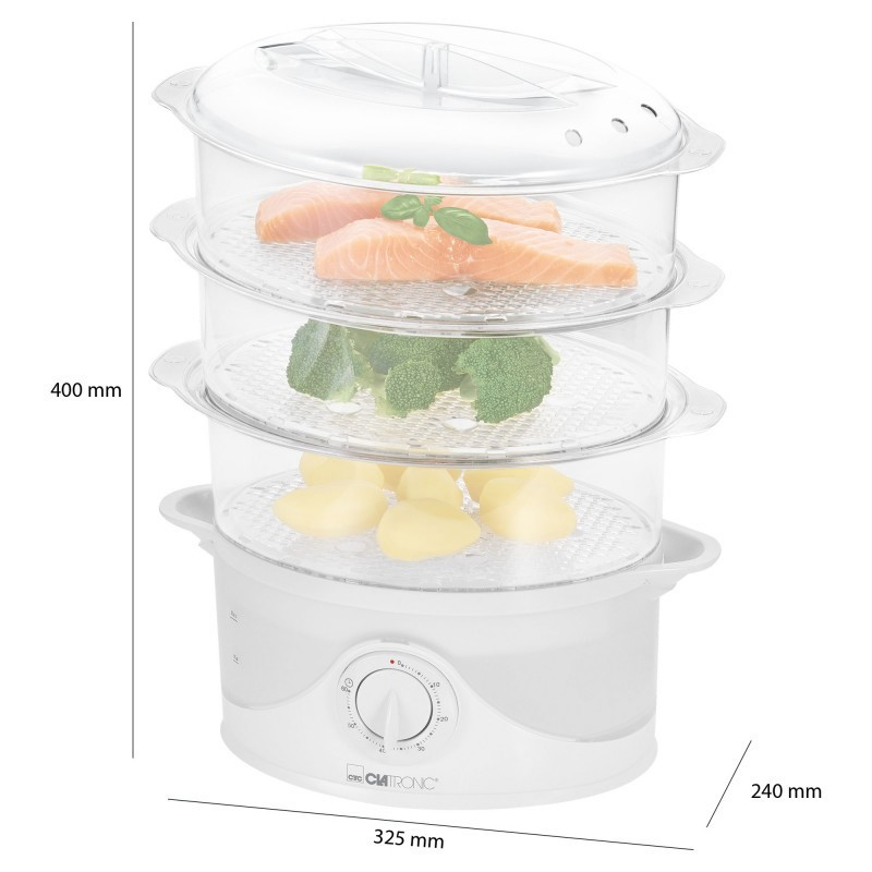 Електрична пароварка 11 літрів 3 рівні піддонів Clatronic DG (3665) 800 Вт Нововолинськ - фото 7