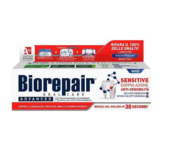 Професійна зубна паста Позбавлення чутливості подвійна дія Advanced Sensitive Biorepair 75 мл Київ