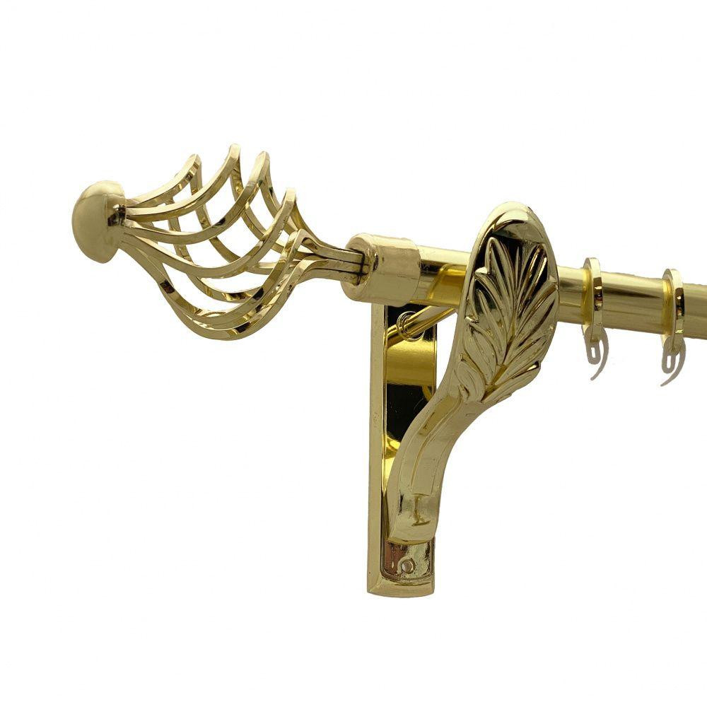 Карниз Orvit Арезо металевий однорядний ретро гладка труба кільце фасонне металеве  Золото 25 мм 240 см (00-00010726) Львів - фото 1