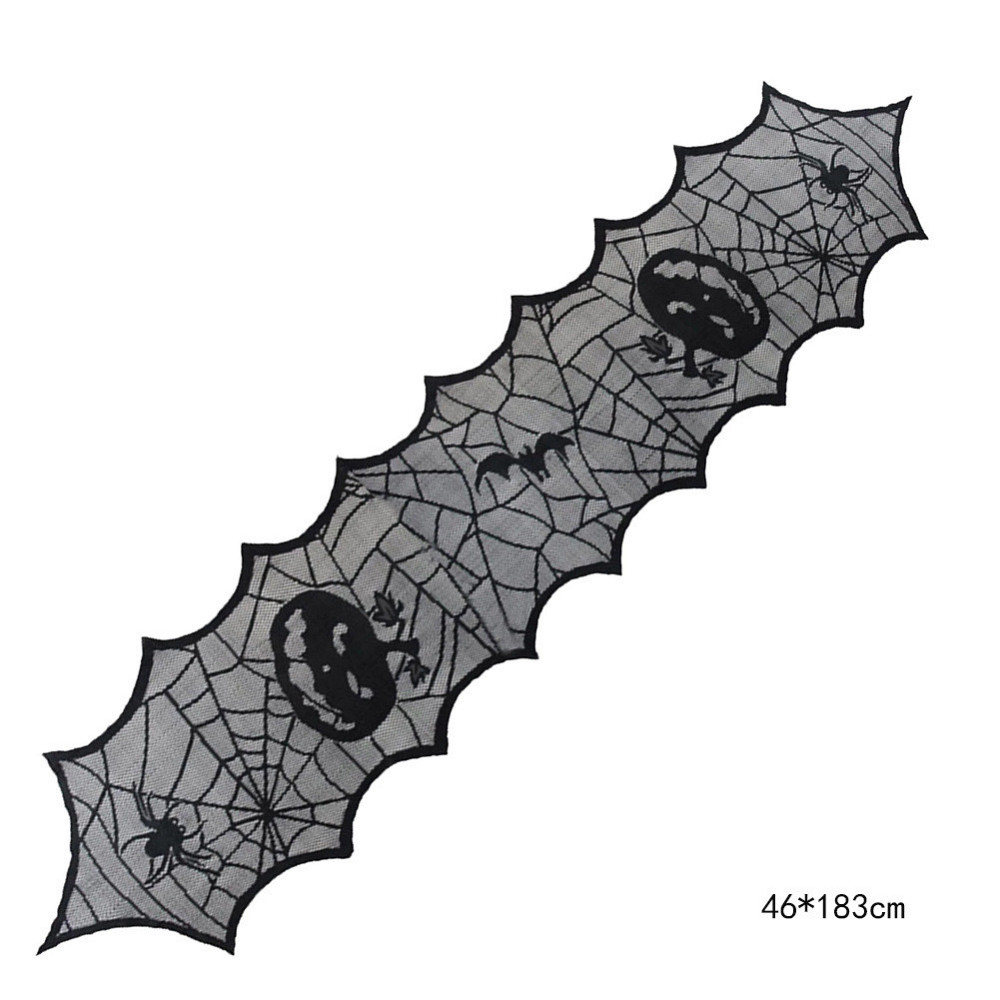 Скатертина на Хелловін Гарбузи доріжка 183 на 46 см чорний Київ - фото 2