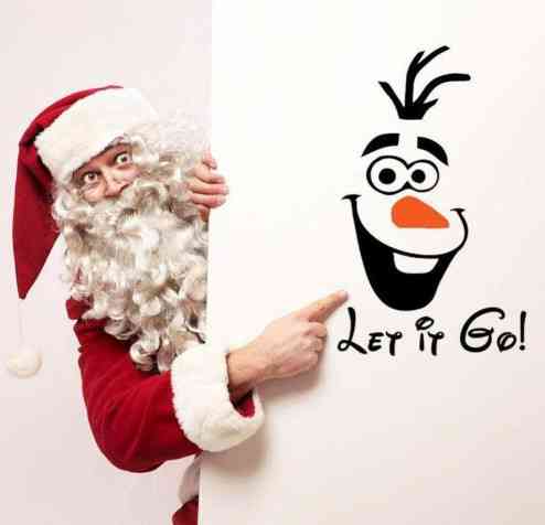 Новогодняя виниловая наклейка Снеговик 23 на 14 см разноцветный Киев