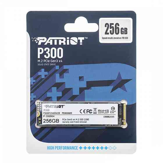 Накопитель SSD M.2 Patriot P300 256GB NVMe 2280 PCIe 3.0 3D TLC Киев