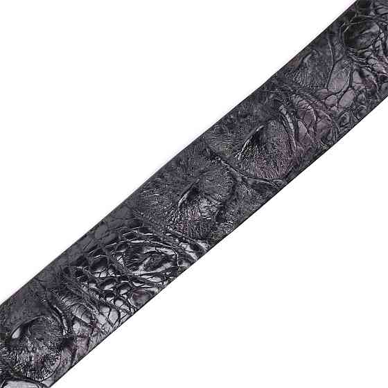 Ремінь чоловічий CROCODILE LEATHER 18008 з натуральної шкіри крокодила Чорний Київ