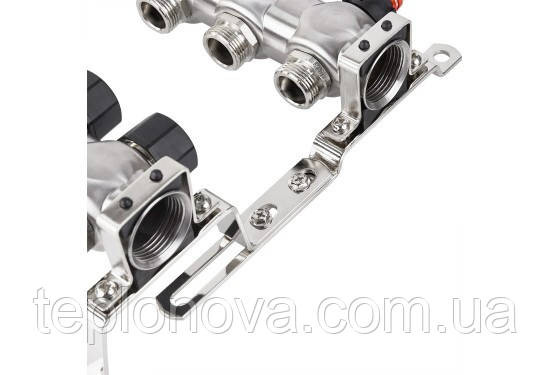 Колектор нержавійка на 6 пар виходів  "Raftec" RC-03 для Теплої Підлоги з розходомірами Чернівці - фото 4