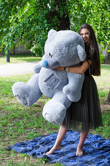 Плюшевий ведмедик М'яка іграшка Потап 180 см Сірий Тернопіль - фото 1