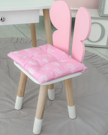 Подушка м'яка для дитячого стільчика 23х28, рожева з короною Кам'янське