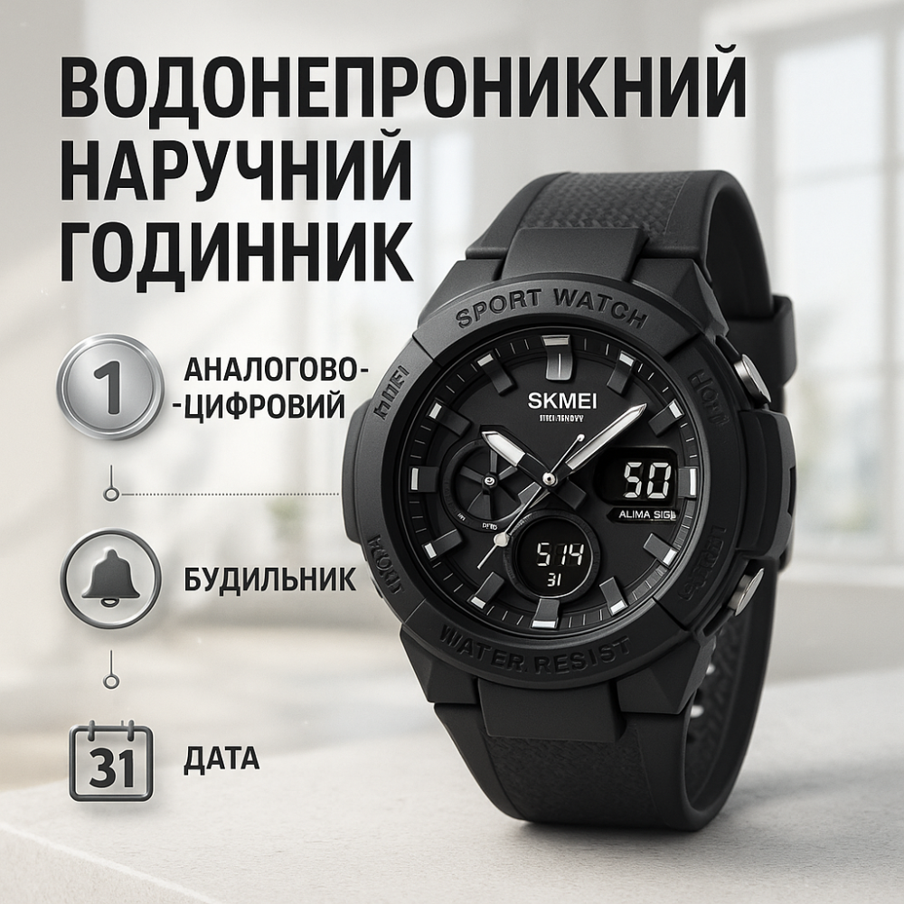 Часы военные мужские SKMEI 2105BK, Армейские наручные часы для мужчины Военные для всу WL-59 Львов - изображение 4