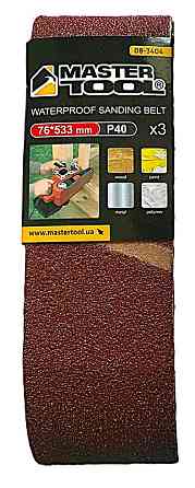 MASTERTOOL Стрічка шліфувальна MASTERTOOL зерно 40 76×533 мм 3 шт 08-3404 Коломыя