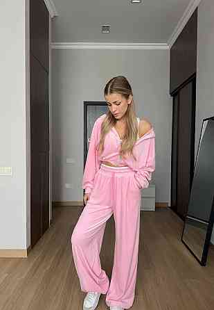 Женский прогулочный костюм двойка: кофта и штаны велюр спорт Барби, 44/46 Одесса