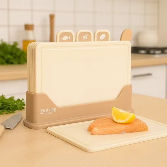 Кухонный набор досок Zepline ZP-00220 5 предметов, с подставкой бежевый Коломия