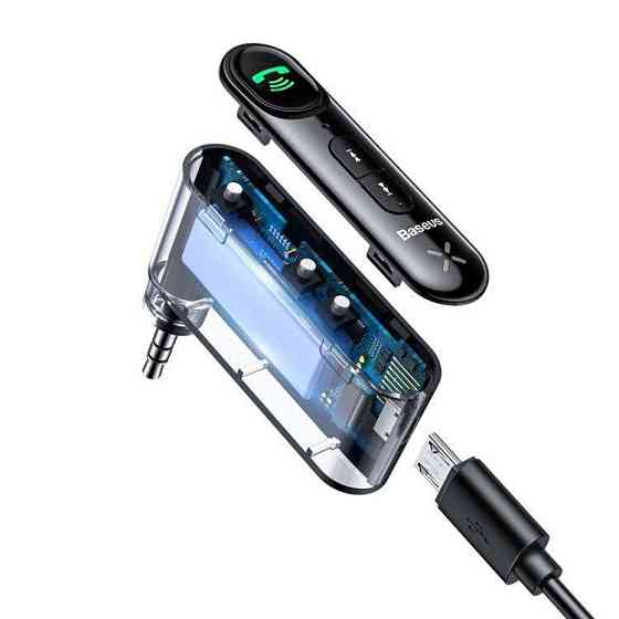 Bluetooth 5.1 приймач Baseus Type 7 c AUX виходом 3.5мм з мікрофоном для автомагнітол, колонок WXQY-01 Николаев