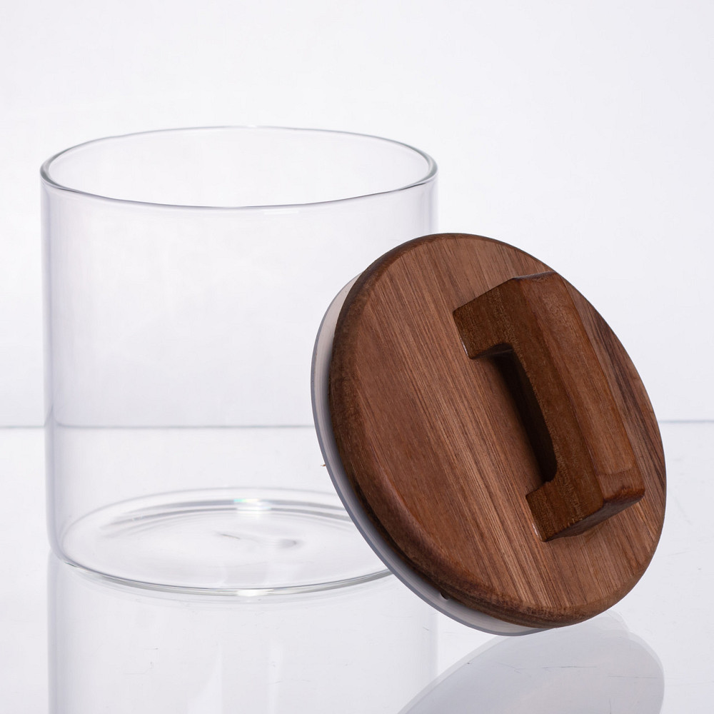 Баночка для сипучих продуктів з бамбуковою кришкою 700 мл 64486-64 Київ - фото 3