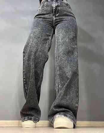 Джинсы женские Dragon 8101 palazzo jeans палаццо ровные от бедра стрейчевые темно серые, темно-серый Одесса