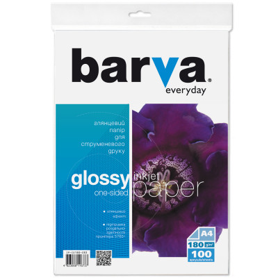 Фотопапір Barva A4 Everyday Glossy180г 100с (IP-CE180-283) Вінниця - фото 1