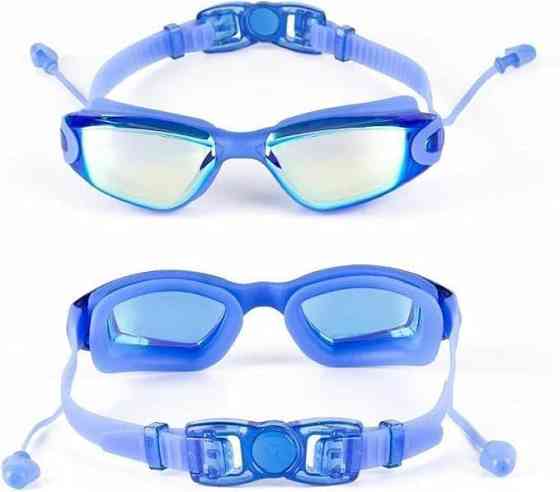 Синие очки для плавания с берушами и защитой от УФ Киев