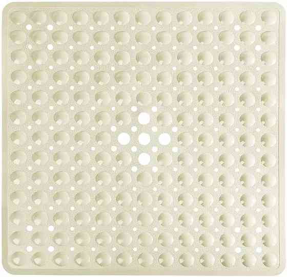 Силіконовий килимок протиковзкий Bathlux на присосках для ванни та душу, квадратний 53*53 см Бежевий Кам'янець-Подільський