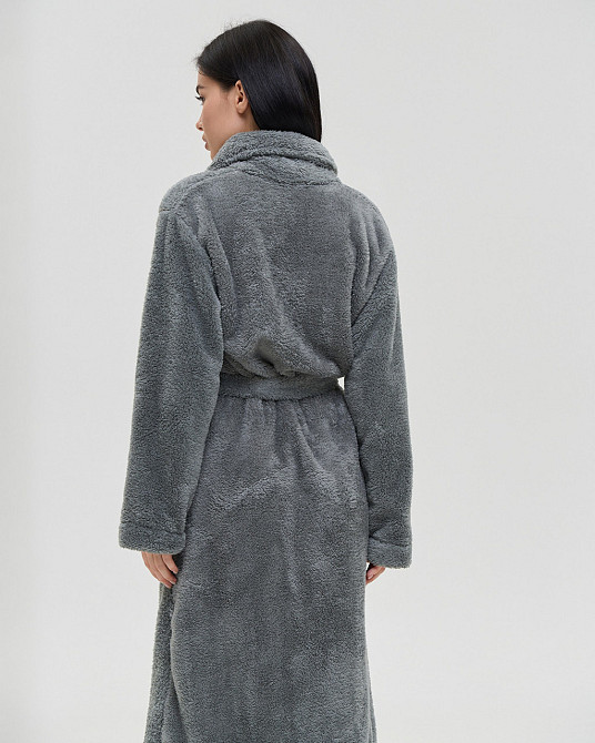 Теплий однотонний жіночий халат Nicoletta Queen — Велюрсофт 94118 S Київ - фото 3