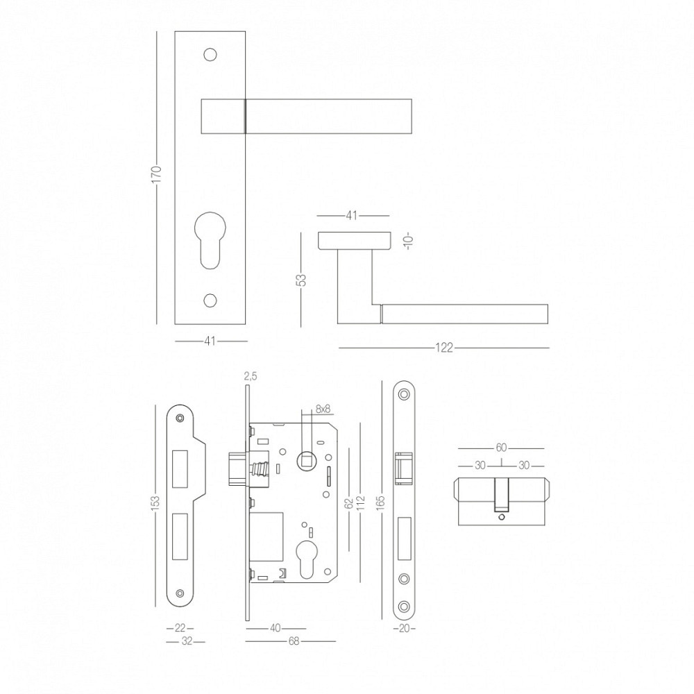 КОМПЛЕКТ A-2004 PZ MA : РУЧКА НА ПЛАНЦІ ПІД PZ З МЕХАНІЗМОМ ТА ЦИЛІНДРОМ Київ - фото 2