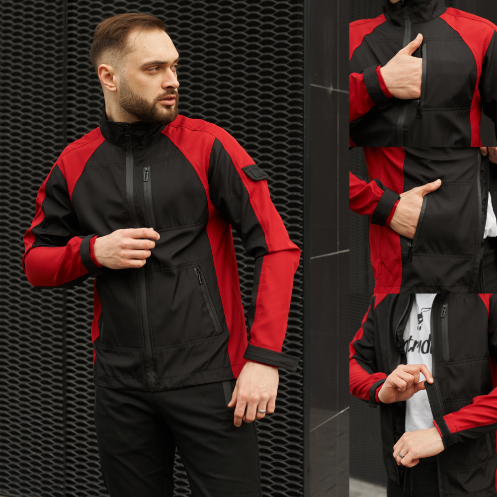 Чоловіча куртка soft shell спортивна софтшел демісезонна softshell осінь весна 'iForce' червона XL Одеса - фото 1