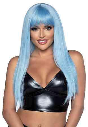 Длинный голубой парик Leg Avenue Long straight bang wig Blue, гладкий, 61 см Sex Aura Киев
