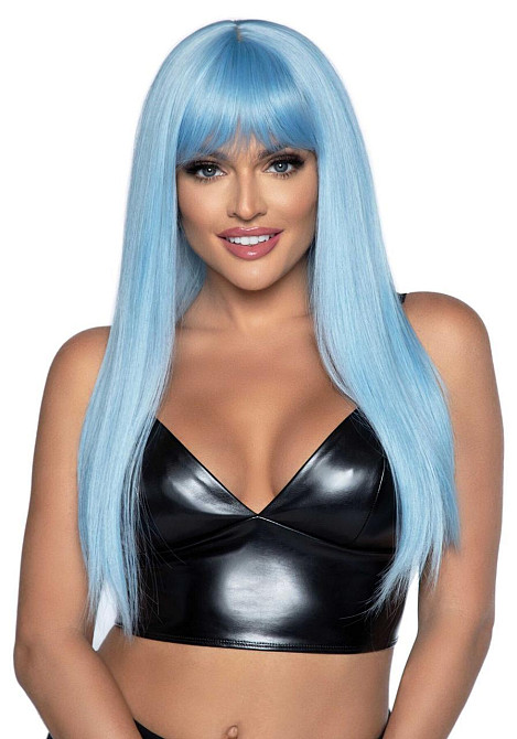 Длинный голубой парик Leg Avenue Long straight bang wig Blue, гладкий, 61 см Sex Aura Киев - изображение 1