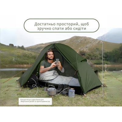 Палатка Naturehike одномісний з футпринтом Cycling 1 NH18A095-D зелений (6927595735671) Винница - изображение 10