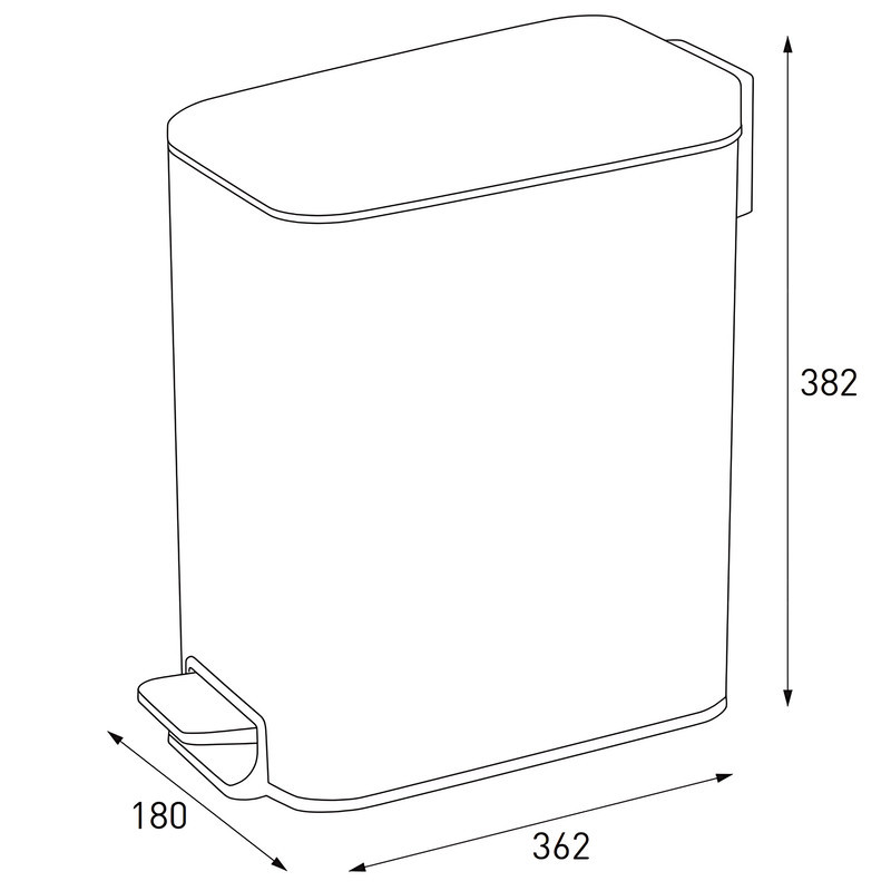 Прямокутне сміттєве відро Mixxus Diverse-TC0312 з плавним закриттям 12 л чорне (MI7091) Харків - фото 2