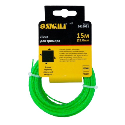 Ліска для тримера d2,0мм 15м зріз/кручений квадрат SIGMA Житомир - изображение 2