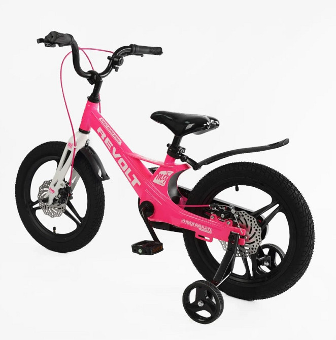 Велосипед 2-х колесный CORSO REVOLT 16 дюймов дисковые тормоза дополнительные колеса Розовый (MG-16107) Чернігів - фото 4