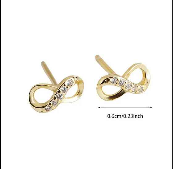 Серьги-пусеты бесконечность – золотой цвет Киев