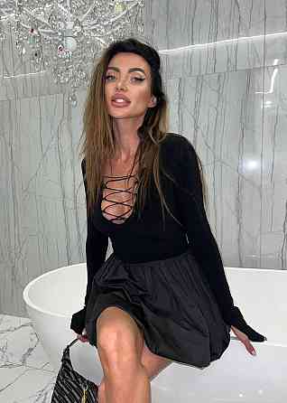 Женское изящное черное мини платье с длинным рукавом микродайвинг Одесса