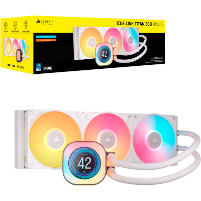 Система жидкостного охлаждения Corsair iCUE LINK TITAN 360 RX LCD White AIO (CW-9061026-WW) Винница - изображение 10