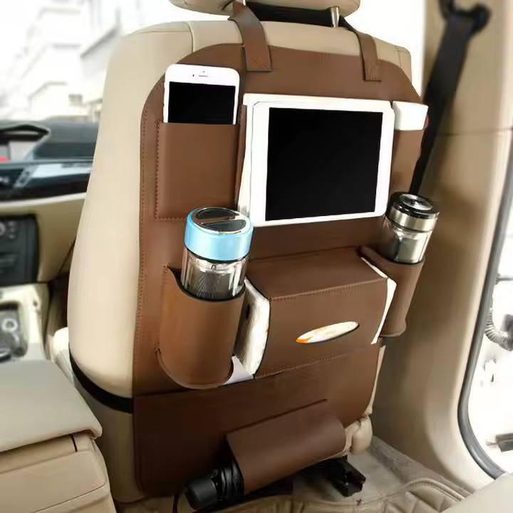 Органайзер автомобільний накидка на спинку сидіння в авто на 7 секцій в авто, колір кавовий 60х42 см Кам'янець-Подільський - фото 1