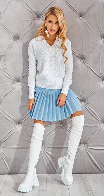 Короткий светр з косами (42-46) Київ - фото 1