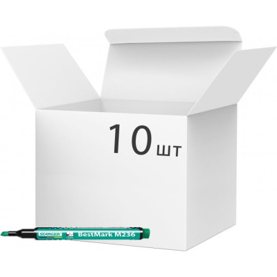 Маркер Stanger водостойкий, 1-4 мм, клин. наконечник зеленый 10 шт (MARKER-PER-STM236G10) Винница - изображение 1