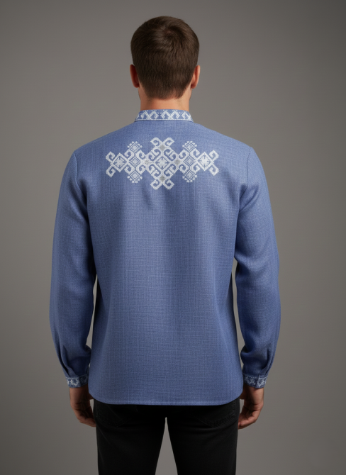 Чоловіча сучасна вишиванка з вишивкою на спині Фламінго Київ - фото 3