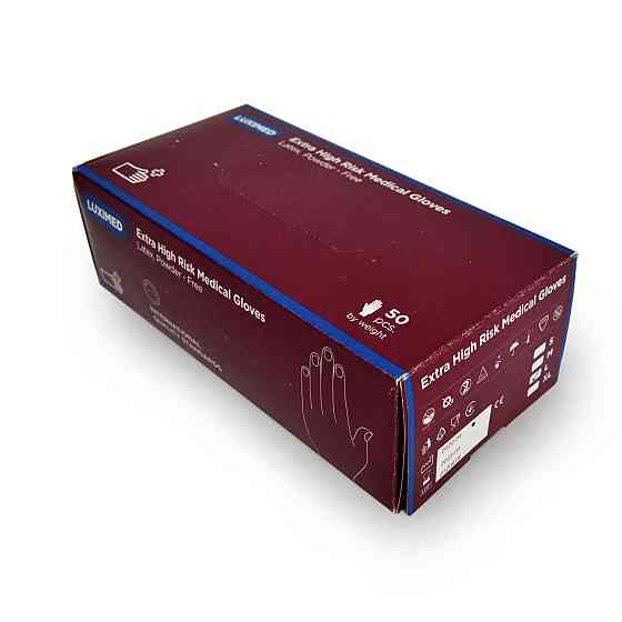 Рукавички гумові р. L Міцні 25 пар Сині Харків