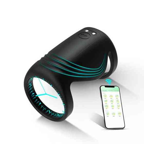 Смарт насадка на пенис с вибрацией Black Velvets Sleeve черный Винница