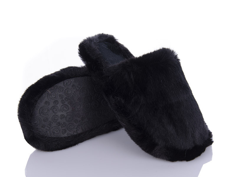 Капці жіночі домашні теплі закриті хутряні чорний Одеса - фото 2