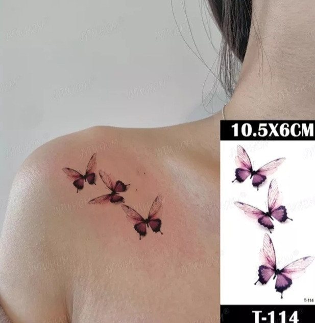 Тимчасове тату Метелики 10,5 на 6 см різнобарвний Київ - фото 1
