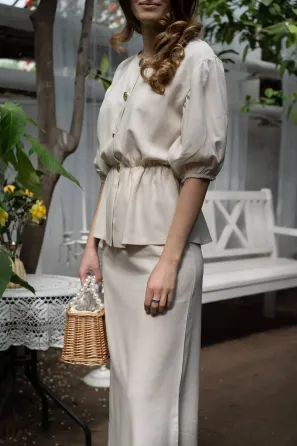 Женский льняной костюм двойка - стильный летний комплект - стильный летний комплект Одесса