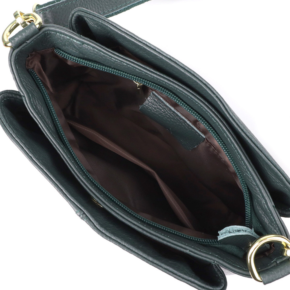 Елегантна шкіряна сумка для жінок з трьома відділеннями Vintage 22977 Зелений Київ - фото 8