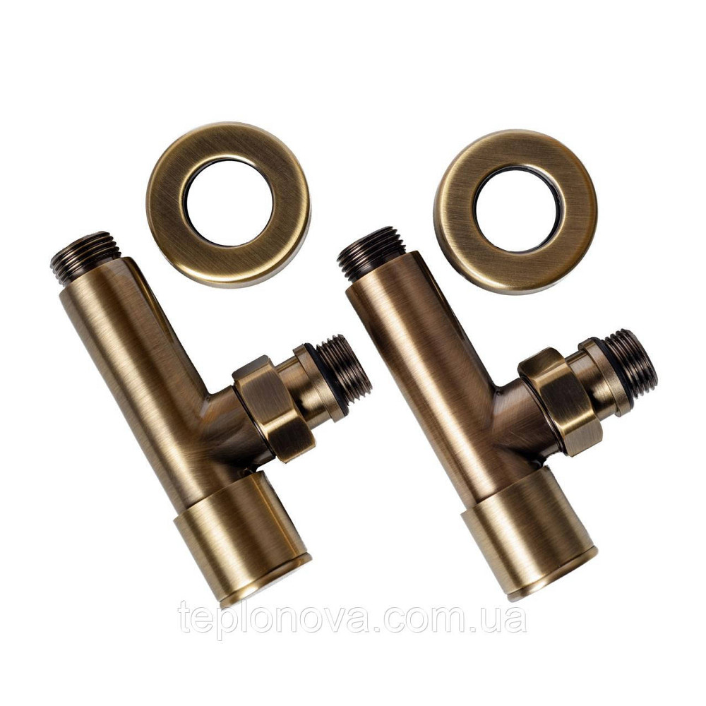 Кран кутовий для сушарок для рушників Raftec 1/2"х1/2" подовжений, бронза, 2 шт. Чернівці - фото 4