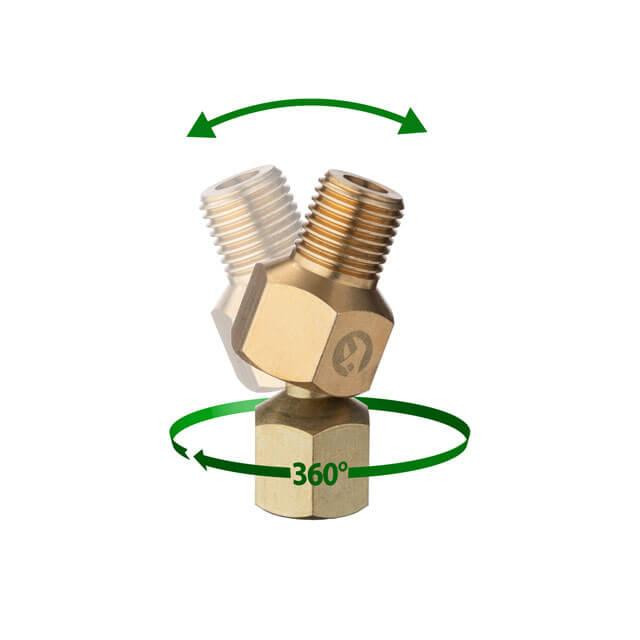 Шарнір поворотний, внутрішня різьба 1/4" - зовнішня різьба 1/4", латунь, STORM INTERTOOL PT-2210 Київ - фото 4