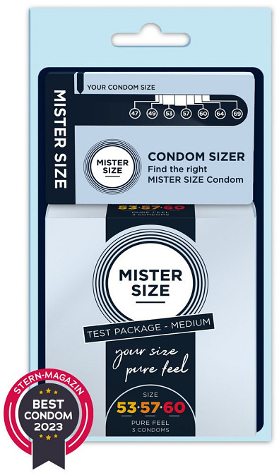 Презервативи Mister Size Test Package Medium-3 різних розміри 53 мм — 57 мм — 60 мм Sex Aura Київ - фото 1