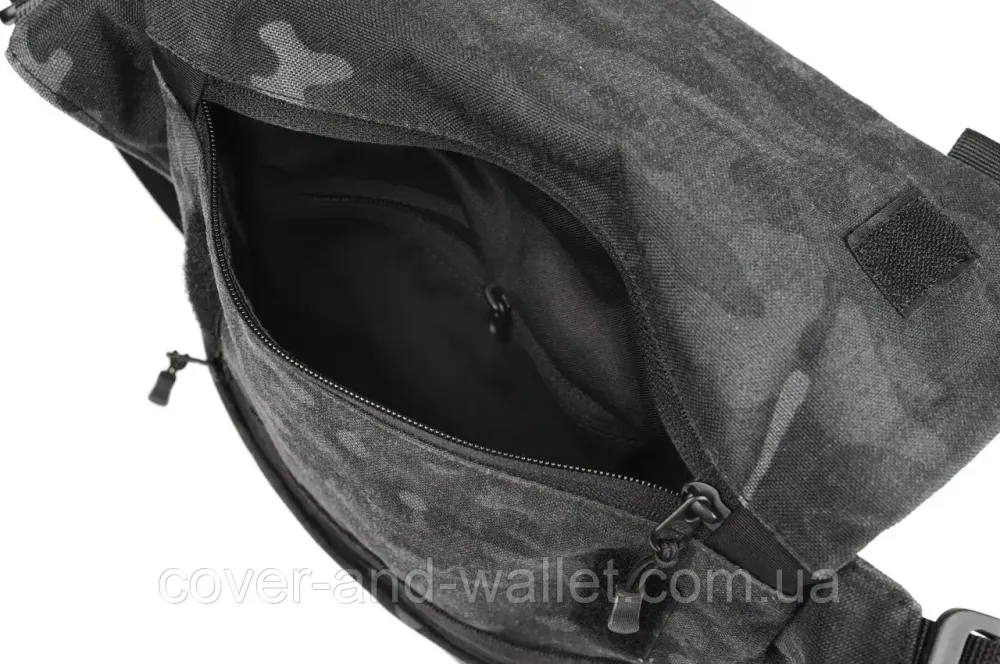 Тактическая сумка мессенджер через плечо с кобурой под пистолет Multicam Black Киев - изображение 4