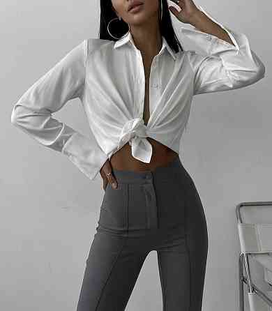 Жіноча стильна базова сорочка із шовку шовк армані Молочний Одеса