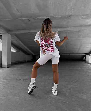 Костюм жіночий футболка з велосипедками 50/52 Білий 3Д Харків