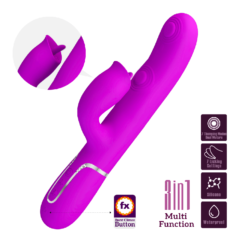 Пульсатор с клиторальным стимулятором серии Pretty Love - Gigi Purple 7 thumping functions 7 licking Sex Aura Киев - изображение 2